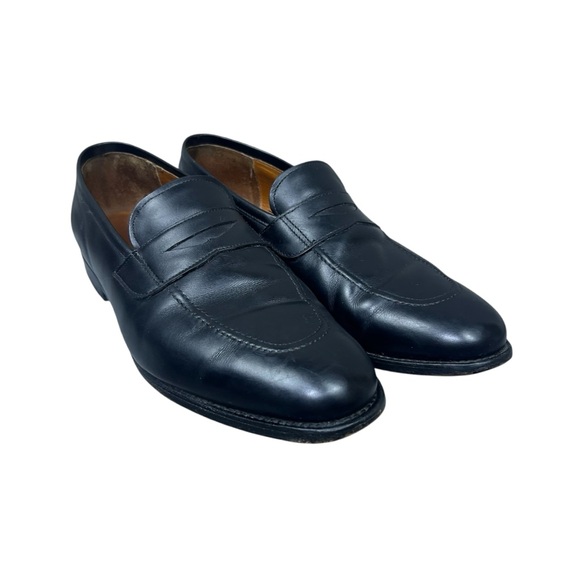 Allen Edmonds Lake Forest Loafers Shoes Black Leather Hand Crafted in USA Sz 12 - Picture 2 of 16